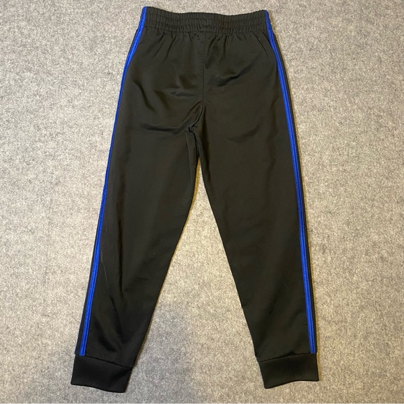 Adidas Kids Boys Black Joggers with Blue Accents Size 8 - Picture 4 of 5